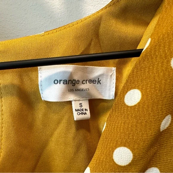 BRAND NEW ~ Mustard & White Polka Dot Maternity Midi Length Dress ~ NWOT - Picture 6 of 11